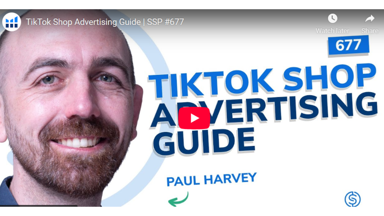 TikTok shop advertising guide with Helium 10 blog post thumbnail